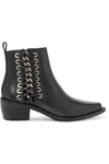 ALEXANDER MCQUEEN WHIPSTITCHED LEATHER ANKLE BOOTS