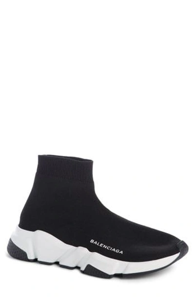 Balenciaga Speed High Slip-on In Noir/ Blanco