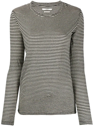 Isabel Marant Étoile Long Sleeved Striped Top In Ecru