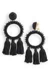 OSCAR DE LA RENTA CLIP BEADED DROP EARRINGS,S18J904