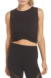 Alo Yoga Cover Twist-front Cropped Tank In Black