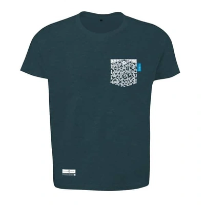 Anchor & Crew Steel Blue Digit Print Organic Cotton T-shirt Mens