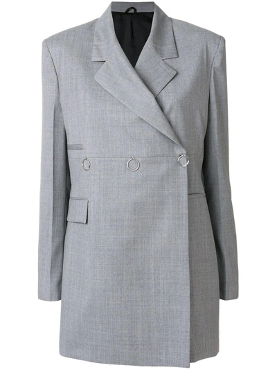 Alyx Double Breasted Tailored Wool Blazer In Grey