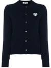 COMME DES GARÇONS PLAY EMBROIDERED HEART CARDIGAN,P1N06112358975