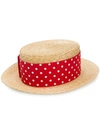 MIU MIU polka dot boater hat,5HC1152BR812624190