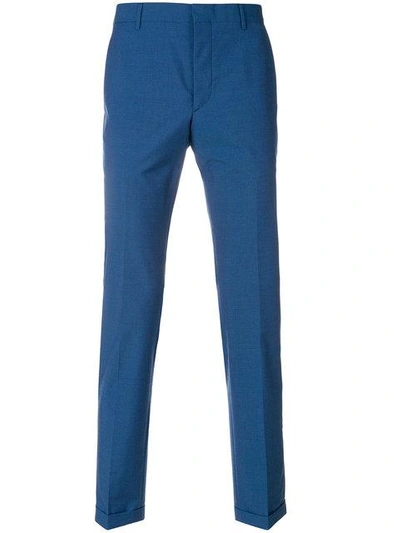 Prada Slim Tailored Trousers In Blue