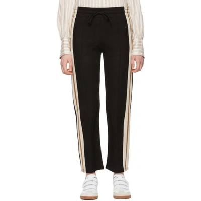 Isabel Marant Étoile Dobbs Striped Knitted Track Pants In Black