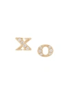 SYDNEY EVAN 14KT YELLOW GOLD XO DIAMOND STUD EARRINGS,E22187Y12617101