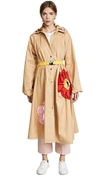 MARIANNA SENCHINA FLOWER TRENCH COAT