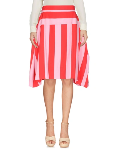 Msgm Knee Length Skirts In Red