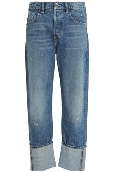 Helmut Lang Woman Faded Mid-rise Straight-leg Jeans Mid Denim