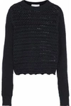 3.1 PHILLIP LIM / フィリップ リム WOMAN CROCHET-KNIT COTTON-BLEND SWEATER BLACK,US 4772211931944590