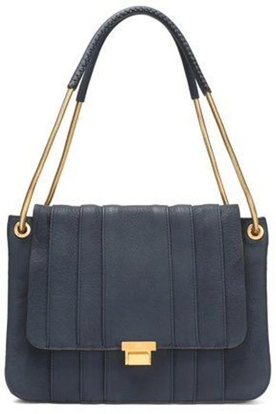 Anya Hindmarch Woman Textured-leather Shoulder Bag Navy