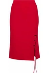 ALEXANDER WANG LACE-UP STRETCH-KNIT SKIRT,3074457345618275842