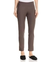Eileen Fisher Stretch Crepe Slim Ankle Pants In Rye