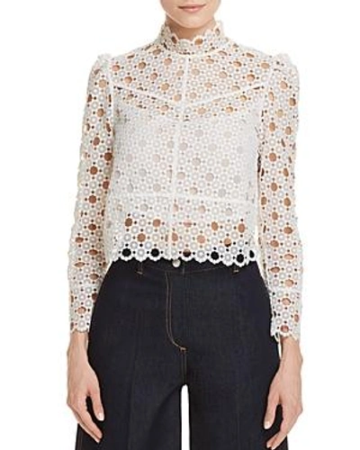 Sandro Coralisse Eyelet-lace Top In Beige
