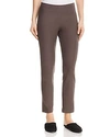 Eileen Fisher Stretch Crepe Slim Ankle Pants In Rye