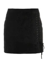 SAINT LAURENT SIDE LACE-FASTENED FITTED SKIRT,498269 YC2LW