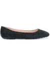 TOD'S TOD'S STUDDED BALLERINA PUMPS - BLACK,XXW71A0Y311HR012522795