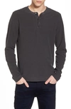 James Perse Regular Fit Micro Stripe Henley Shirt In Pollock Pigment
