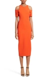 Victoria Beckham Cold-shoulder Jersey Dress In Sunset