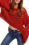 FREE PEOPLE CAUGHT UP CROCHET TOP,OB614992