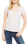 James Perse Deep V-neck Tee In Silver