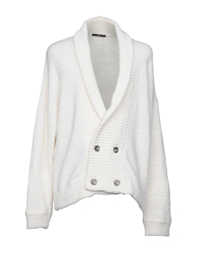 Helbers Shawl-collar Double-breasted Cotton, Silk And Cashmere-blend Cardigan In White