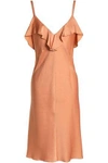 A.L.C WOMAN RUFFLED CREPE DE CHINE DRESS PINK,US 7789028783567442