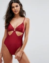 MINKPINK ROSA PANELED SWIMSUIT-RED,IS17F1094