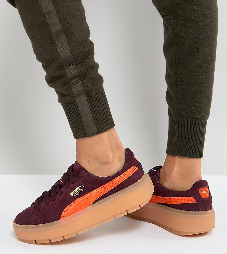 puma basket platform arancione