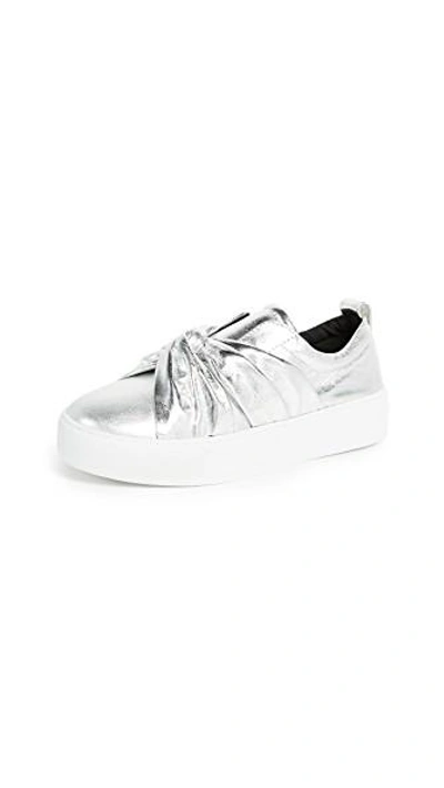 Rebecca Minkoff Nicole Knot Sneakers In Silver ModeSens