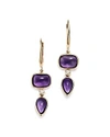 OLIVIA B OLIVIA B 14K YELLOW GOLD TIERED AMETHYST CABOCHON & DIAMOND DROP EARRINGS - 100% EXCLUSIVE,E-0016-D-AM-S