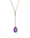 OLIVIA B 14K YELLOW GOLD AMETHYST & DIAMOND PENDANT Y NECKLACE, 15 - 100% EXCLUSIVE,N-0021-D-AM