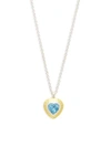 GURHAN Romance Sterling Silver Topaz Heart Pendant Necklace,0400096999813