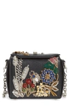 Alexander Mcqueen Box Bag 16 Embellished Lambskin Leather Bag - Black In Black Multicolor