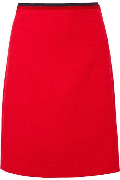 Gucci Silk And Wool-blend Mini Skirt In Red