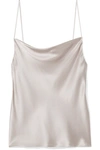 FLEUR DU MAL DRAPED SILK-CHARMEUSE CAMISOLE