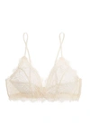 Anine Bing Stretch-lace Soft-cup Triangle Bra In Ecru