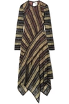 PETER PILOTTO ASYMMETRIC METALLIC OPEN-KNIT MIDI DRESS