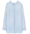 BALENCIAGA SWING COLLAR DENIM SHIRT,P00295835