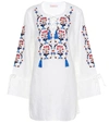 TORY BURCH WILDFLOWER EMBROIDERED LINEN DRES,P00291449