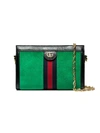 Gucci Green Ophidia Web Small Suede Shoulder Bag