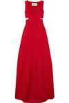 VALENTINO CUTOUT WOOL AND SILK-BLEND GOWN
