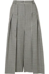 MCQ BY ALEXANDER MCQUEEN ATAMI PLEATED GINGHAM WOOL-TWILL WIDE-LEG PANTS
