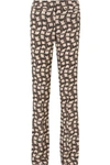 PRADA PRINTED SILK CREPE DE CHINE FLARED PANTS