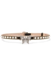 GUCCI LEATHER, GOLD-PLATED AND CRYSTAL CHOKER
