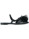 CARVEN WEAVE STRAP FRINGED FRONT BALLERINAS,9175SC31012624569