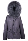 POPSKI LONDON GREY PARKA JACKET WITH MATCHING RACCOON FUR COLLAR