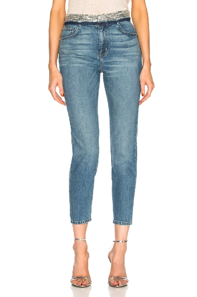 Iro . Jeans Jones Sequin-waist Skinny Jeans In Stone Blue
